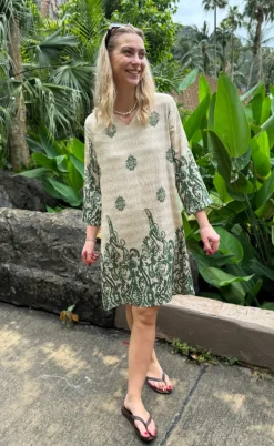 Say INA Copenhagen Kjole - Arianna - Green Paisley