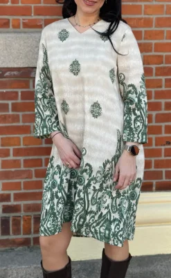 Say INA Copenhagen Kjole - Arianna - Green Paisley