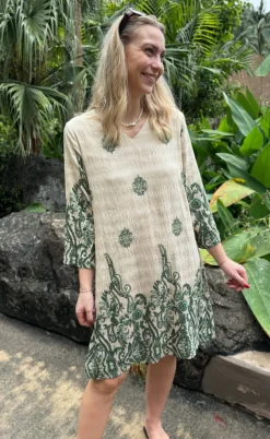 Say INA Copenhagen Kjole - Arianna - Green Paisley