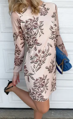 Say INA Copenhagen Kjole - Chiara Mesh - Brown Flower