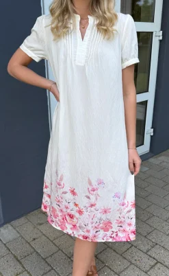 Say INA Copenhagen Kjole - Nina - Off White W. Pink Flowers