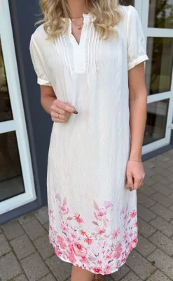 Say INA Copenhagen Kjole - Nina - Off White W. Pink Flowers