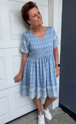 Say INA Copenhagen Kjole - Valentina - Blue Paisley