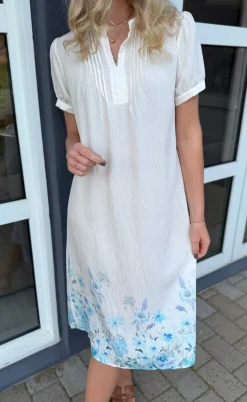 Say INA Copenhagen Kjole - Nina - Off White W. Blue Flowers