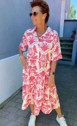 Say INA Copenhagen Kjole - Karla - White / Pink Paisley