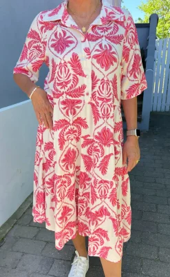 Say INA Copenhagen Kjole - Karla - White / Pink Paisley