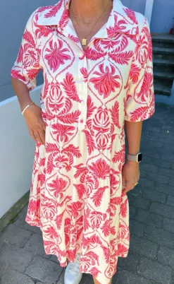Say INA Copenhagen Kjole - Karla - White / Pink Paisley
