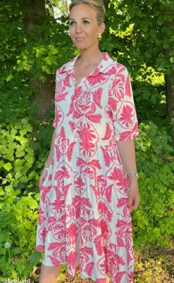 Say INA Copenhagen Kjole - Karla - White / Pink Paisley