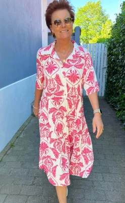 Say INA Copenhagen Kjole - Karla - White / Pink Paisley