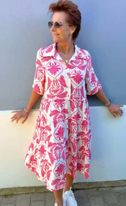 Say INA Copenhagen Kjole - Karla - White / Pink Paisley
