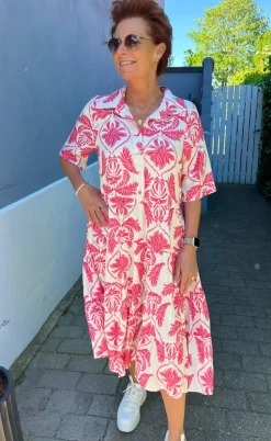 Say INA Copenhagen Kjole - Karla - White / Pink Paisley