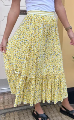 Say INA Copenhagen Nederdel - Hanna - Yellow Flower