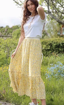 Say INA Copenhagen Nederdel - Hanna - Yellow Flower