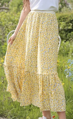 Say INA Copenhagen Nederdel - Hanna - Yellow Flower