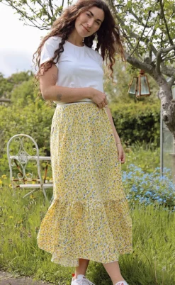 Say INA Copenhagen Nederdel - Hanna - Yellow Flower