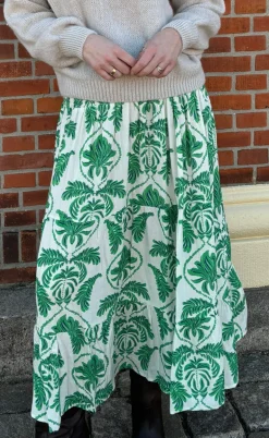 Say INA Copenhagen Nederdel - Malina - White / Green Paisley