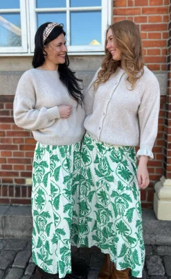 Say INA Copenhagen Nederdel - Malina - White / Green Paisley