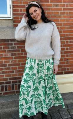 Say INA Copenhagen Nederdel - Malina - White / Green Paisley