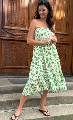 Say INA Copenhagen Nederdel - Nikoline - White/Green Flowers