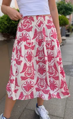 Say INA Copenhagen Nederdel - Vicky - White/Pink Paisley