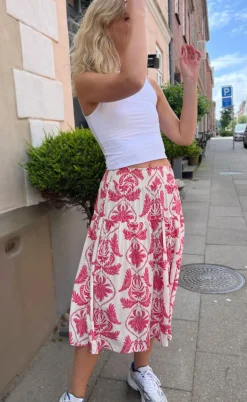 Say INA Copenhagen Nederdel - Vicky - White/Pink Paisley