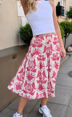 Say INA Copenhagen Nederdel - Vicky - White/Pink Paisley