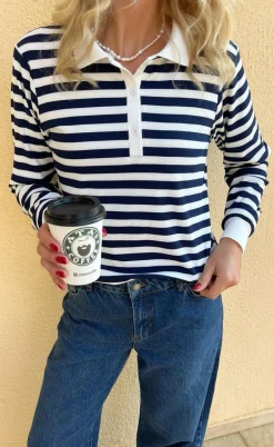 Say INA Copenhagen Polo / Bluse - Pamela - Navy Striped