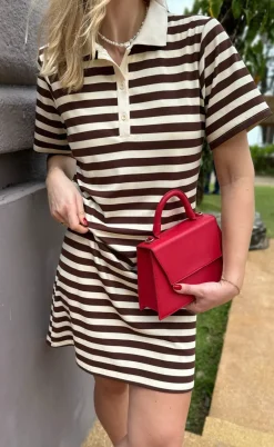 Say INA Copenhagen Polo Kjole - Pamela - Brown Striped