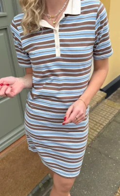 Say INA Copenhagen Polo Kjole - Pamela - Brown / Blue Striped