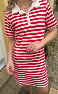 Say INA Copenhagen Polo Kjole - Pamela - Red Striped