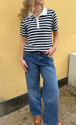 Say INA Copenhagen Polo T-Shirt - Pamela Summer - Navy Striped