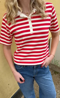 Say INA Copenhagen Polo T-Shirt - Pamela Summer - Red Striped