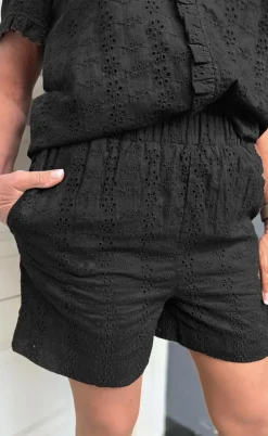 Say INA Copenhagen Shorts - Catja - Black Broderie Anglaise