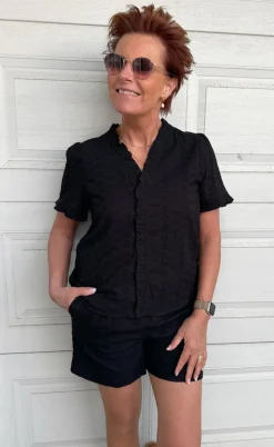 Say INA Copenhagen Shorts - Catja - Black Broderie Anglaise