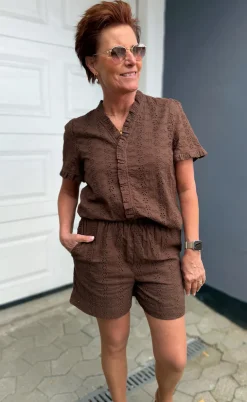 Say INA Copenhagen Shorts - Catja - Mocca Broderie Anglaise