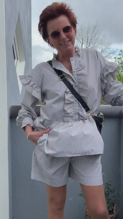 Say INA Copenhagen Shorts - Liv - Grey Striped