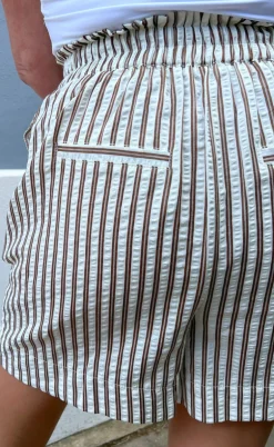 Say INA Copenhagen Shorts - Liv - White / Brown Striped