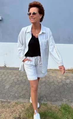 Say INA Copenhagen Shorts - Sandy Linen - Off White