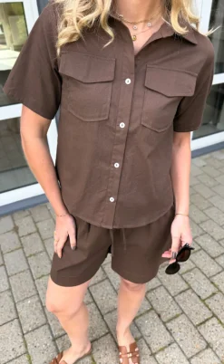 Say INA Copenhagen Skjorte - Amalie SL - Chocolate Brown