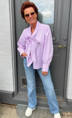 Say INA Copenhagen Skjorte - Bow - Pink Striped