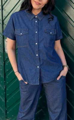 Say INA Copenhagen Skjorte - Detia Summer - Denim Blue