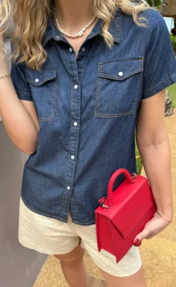 Say INA Copenhagen Skjorte - Detia Summer - Denim Blue