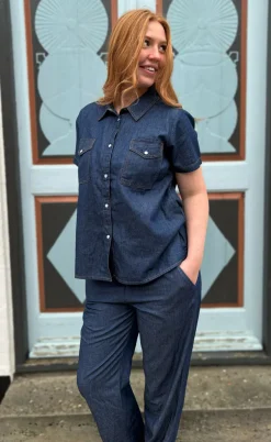 Say INA Copenhagen Skjorte - Detia Summer - Denim Blue