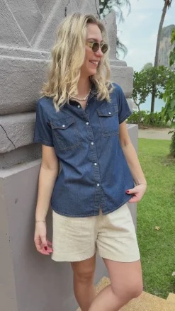 Say INA Copenhagen Skjorte - Detia Summer - Denim Blue