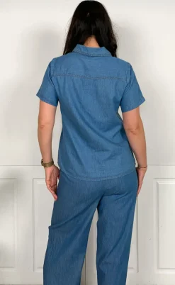 Say INA Copenhagen Skjorte - Detia Summer - Light Blue Denim