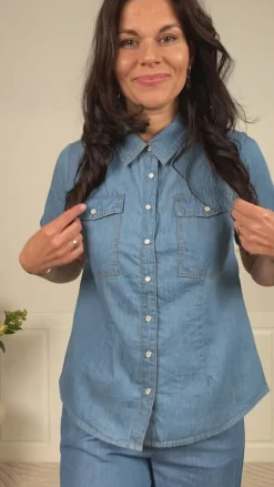 Say INA Copenhagen Skjorte - Detia Summer - Light Blue Denim