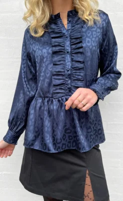 Say INA Copenhagen Skjorte - Evie - Navy Blue Leopard