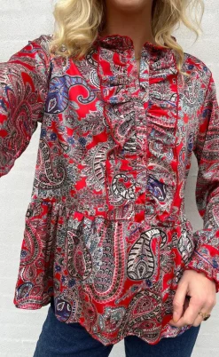 Say INA Copenhagen Skjorte - Evie - Red Paisley