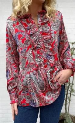Say INA Copenhagen Skjorte - Evie - Red Paisley