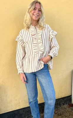 Say INA Copenhagen Skjorte - Frida - Red Striped